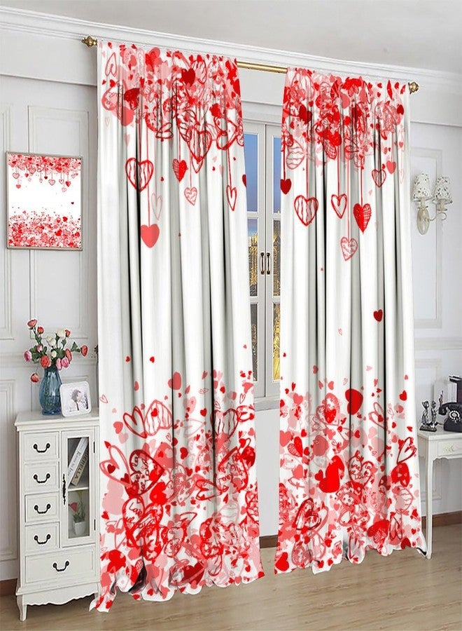 Kurtect Valentines Curtain,Pink Red Heart Abstract Art Girl Women Window Treatment Curtains for Bedroom Cafe Dining Room Office Living Room Kitchen Drapes, 42x45 in - Image 5